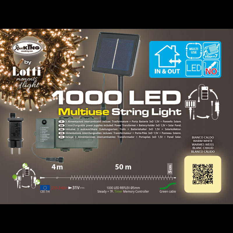 Luci di natale con pannello solare Lotti