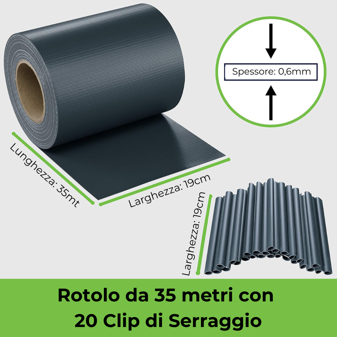 Frangivista PVC con 20 Clip (19cm x 35 mt)