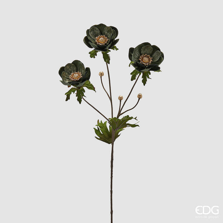 Ramo Anemone in velluto con foglie| EDG