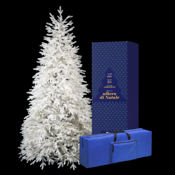Albero di Natale artificiale Lincoln White Deluxe, Real Touch bianco in Gift Box | Xone