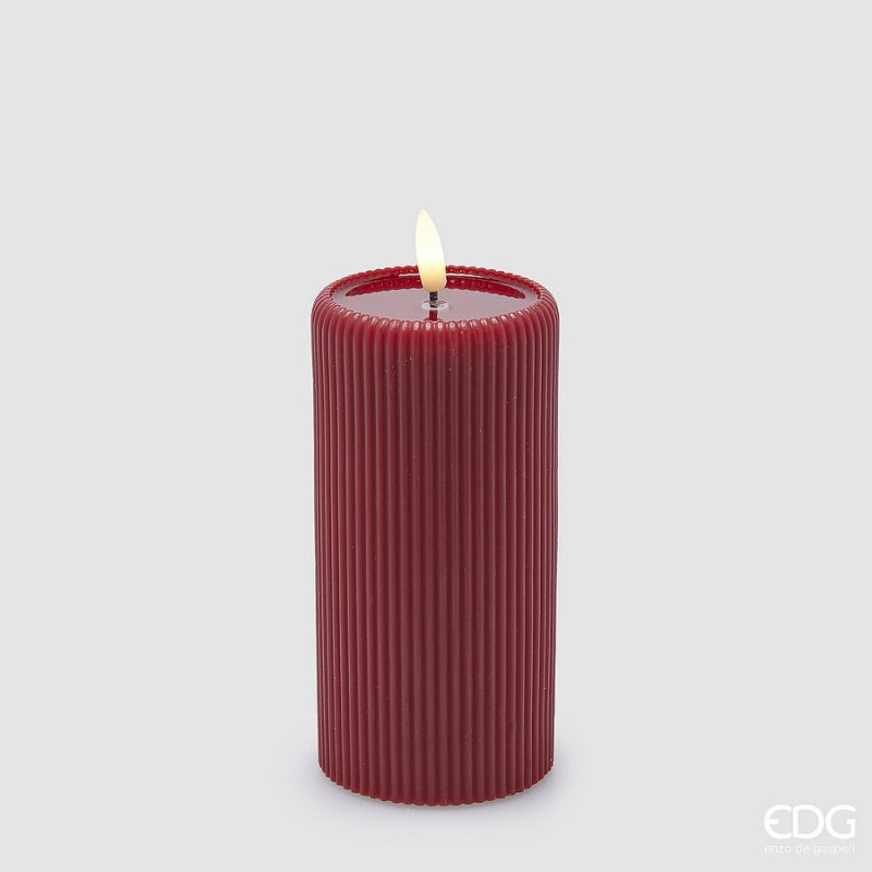 Candela Led Lounge Moccolo Rosso H15cm | EDG