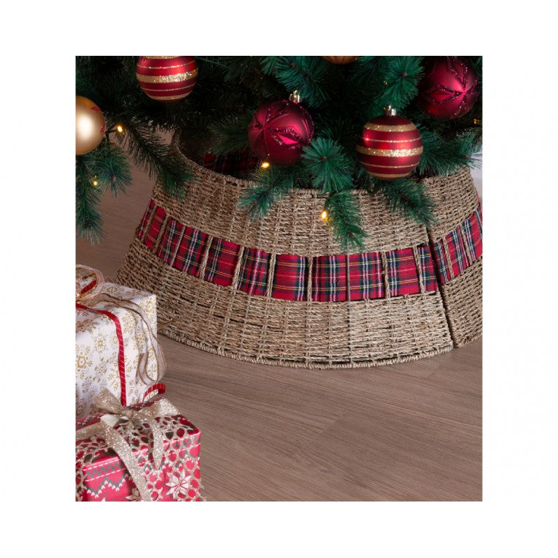 Copri Base Albero in Vimini Fantasia Scozzese