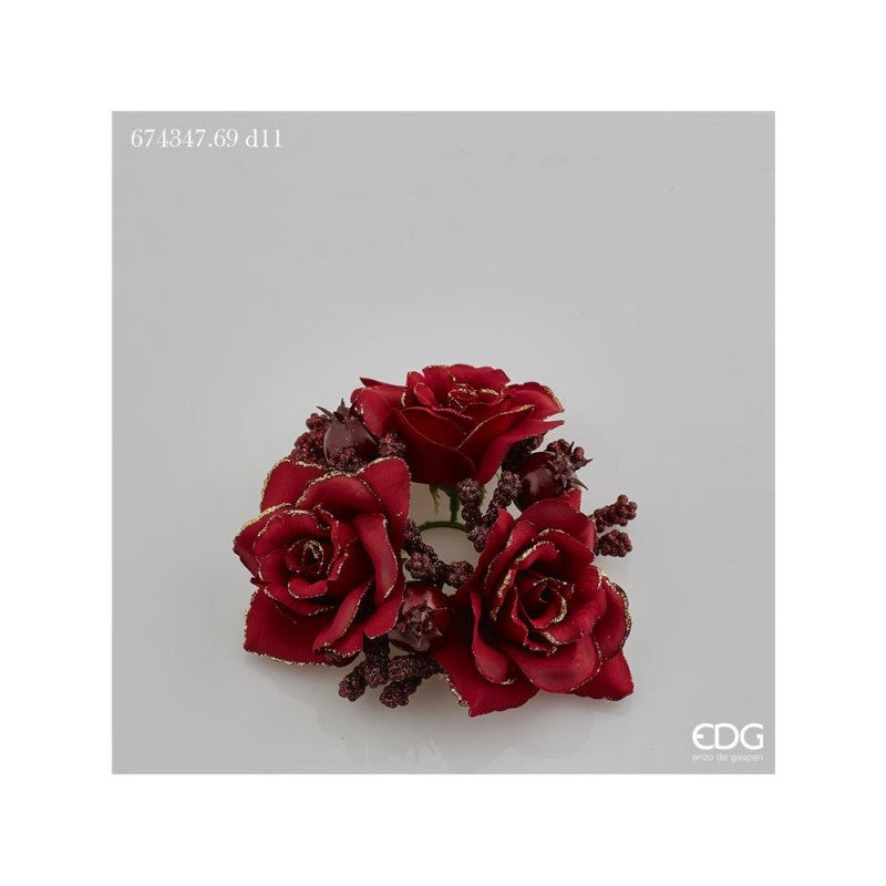 Corona rose e melograno d11cm garnet