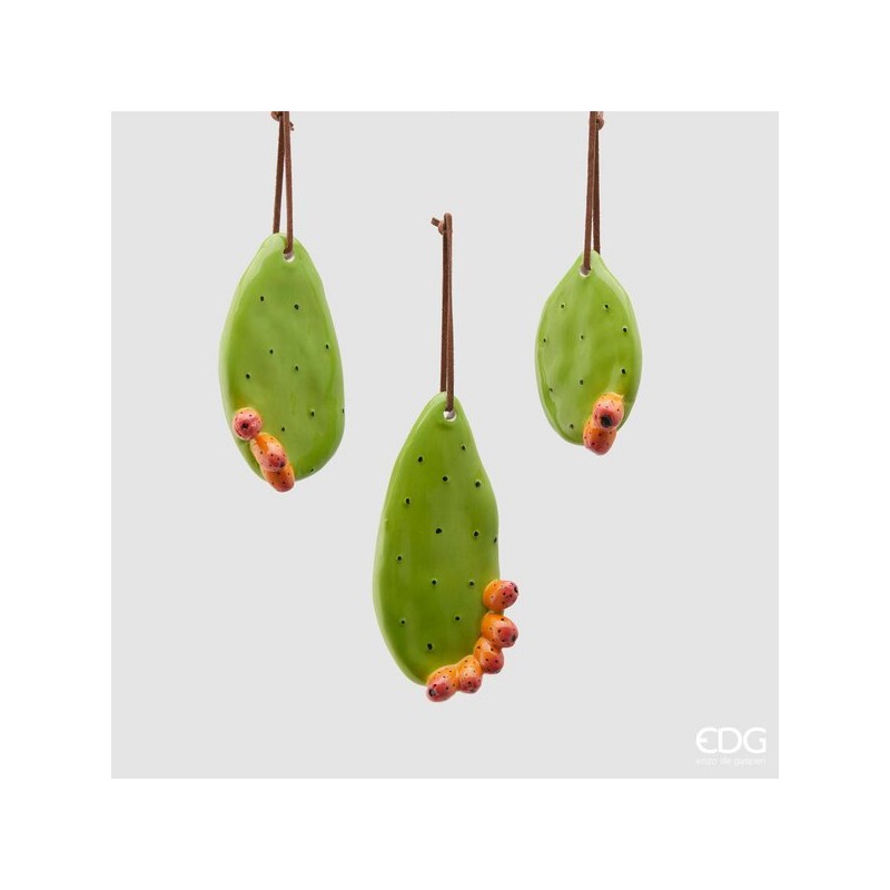 Set 3pz Foglia artificiale Fico d'india EDG