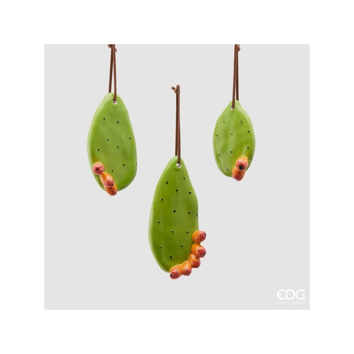 Set 3pz Foglia artificiale Fico d'india EDG