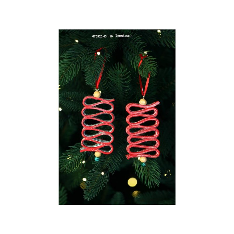 Decorazione dolcetto candy h10cm rosso e bianco