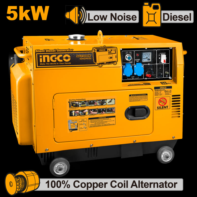 Generatore Silenziato 220-240v Diesel 5kw