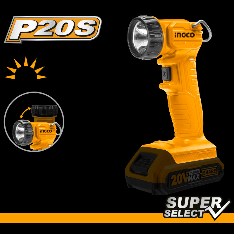 Lampada Da Lavoro A Batteria 20v 150lum Nuda