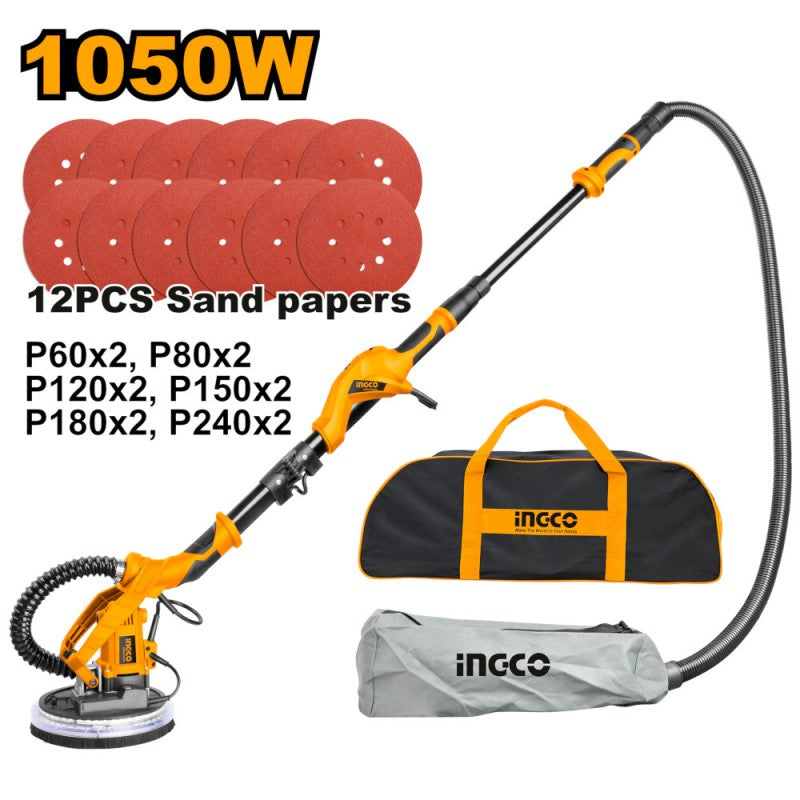 Levigatrice a giraffa 1050w con borsa e 12 fogli carta abrasiva