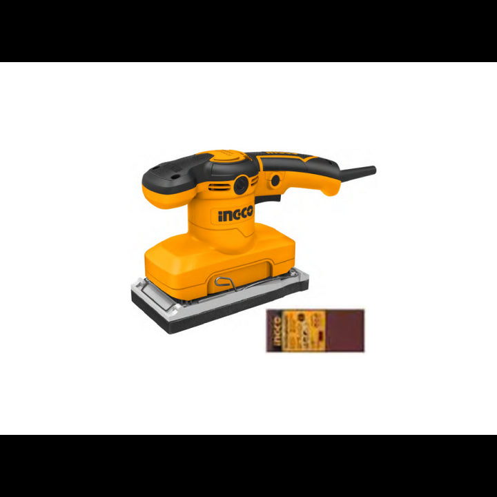 Levigatrice orbitale Ingco 320 w con 5 fogli carta abrasiva