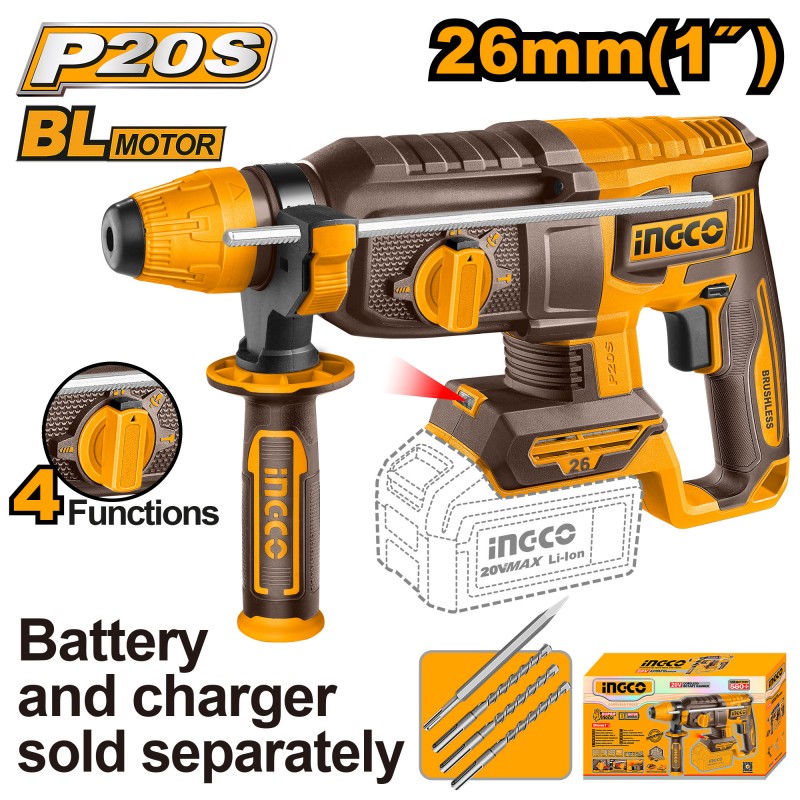 Martello demolitore brushless 20V 26mm Nudo