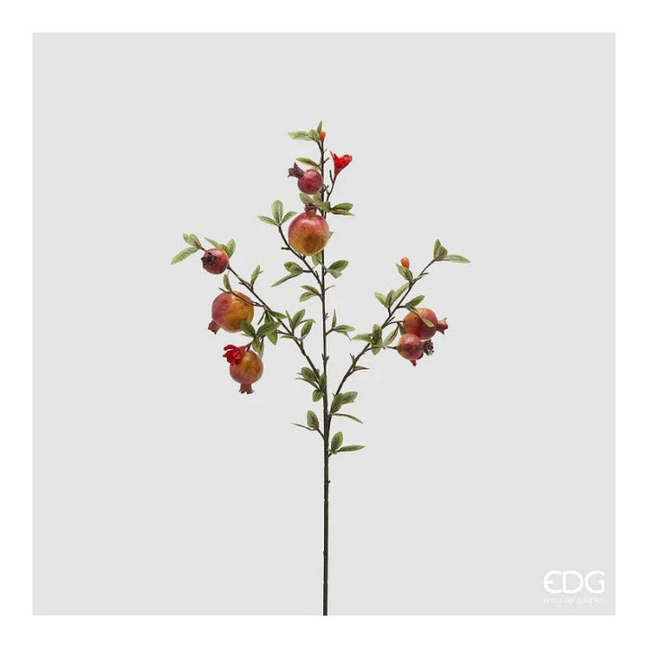 EDG Ramo Melograno con foglie H.76 Rosso Arancio