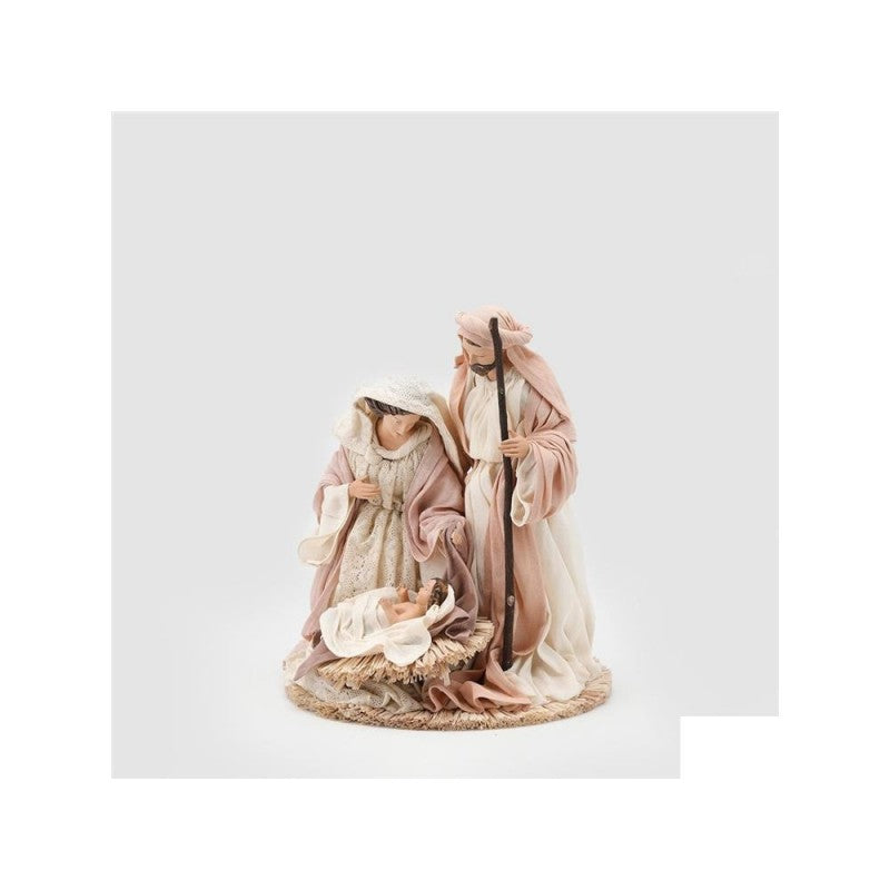 Natività lord con base in paglia h32 ivory