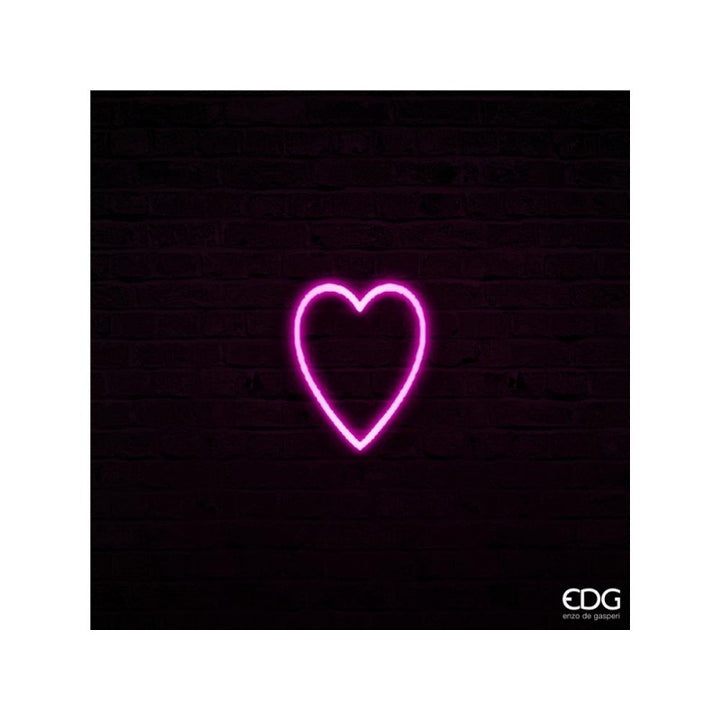 Neonled cuore a 2 facce rosa h30cm| EDG