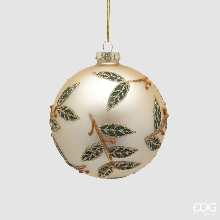 Pallina di Natale con foglie oro pallido | EDG