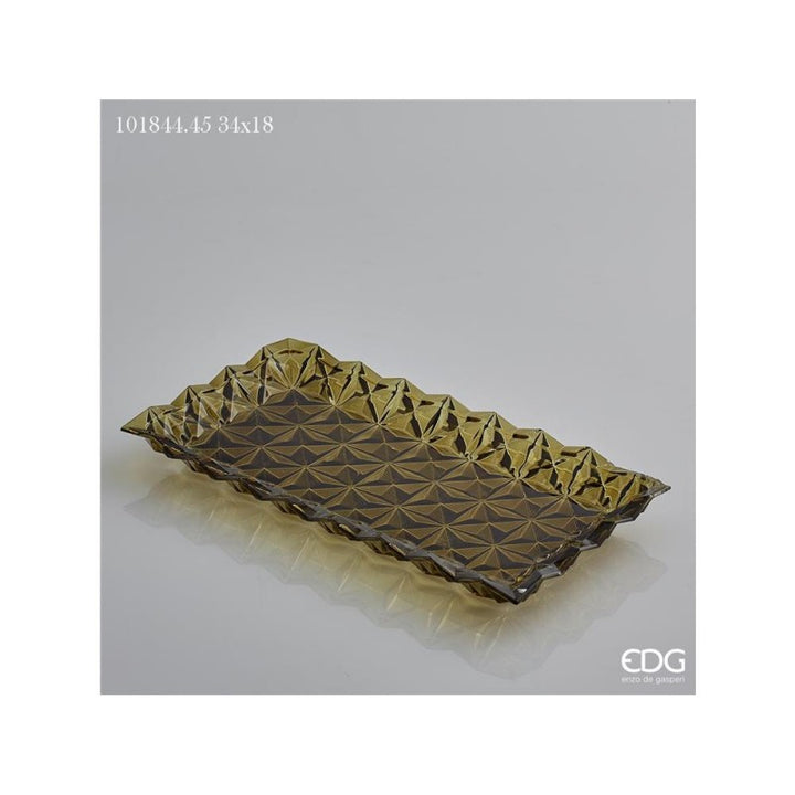 Piatto vetro rombi 34x18 bronze