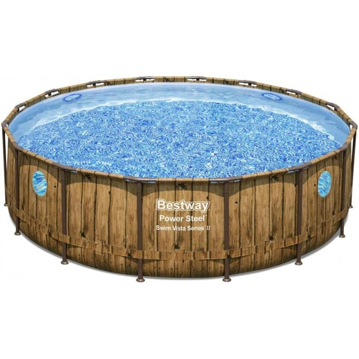 Piscina Bestway 56977 con oblò tonda effetto rattan 549x122 cm | Bestway