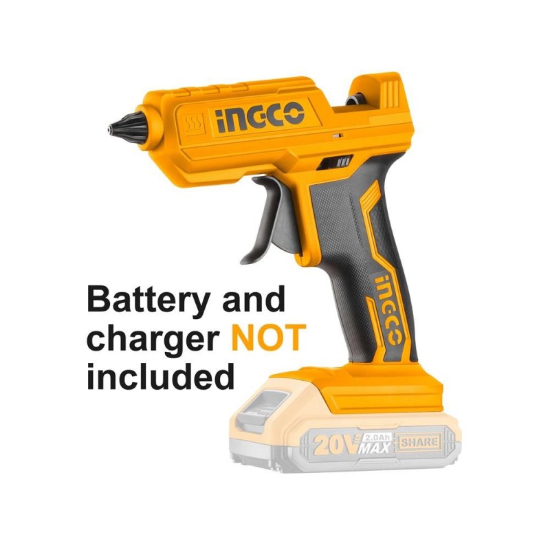 Pistola termocollante a batteria litio 20v nuda