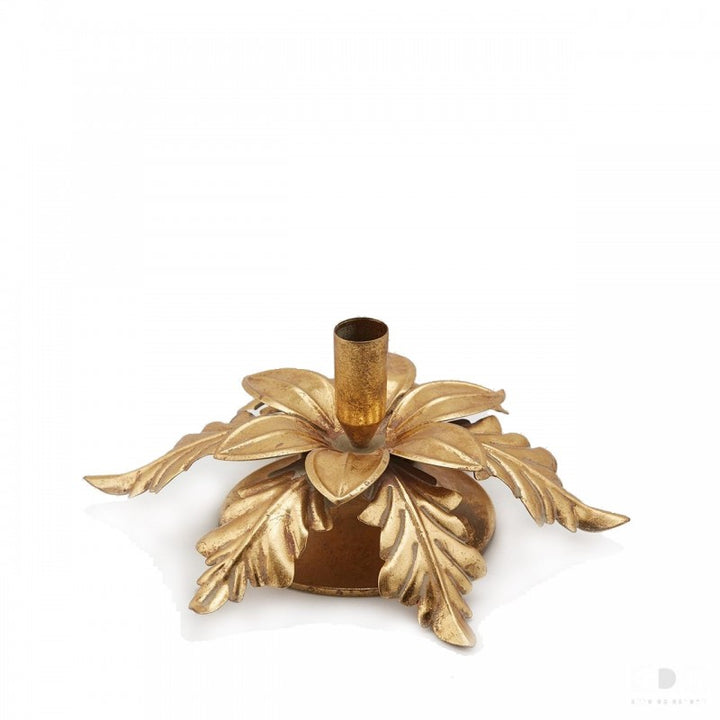 Portacandele Con foglie Oro