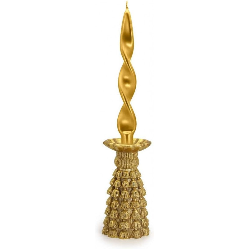 Portacandela Tassel Poly Oro 15cm