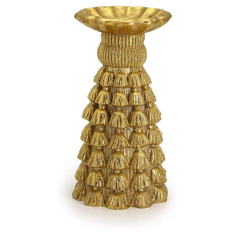 Portacandela Tassel Poly Oro 15cm