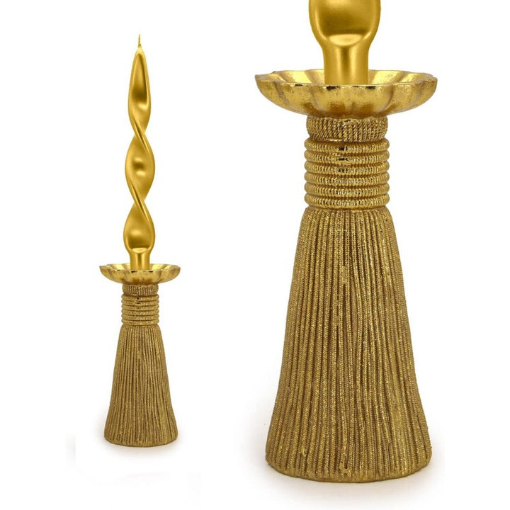 Portacandela Tassel Poly Oro 20cm