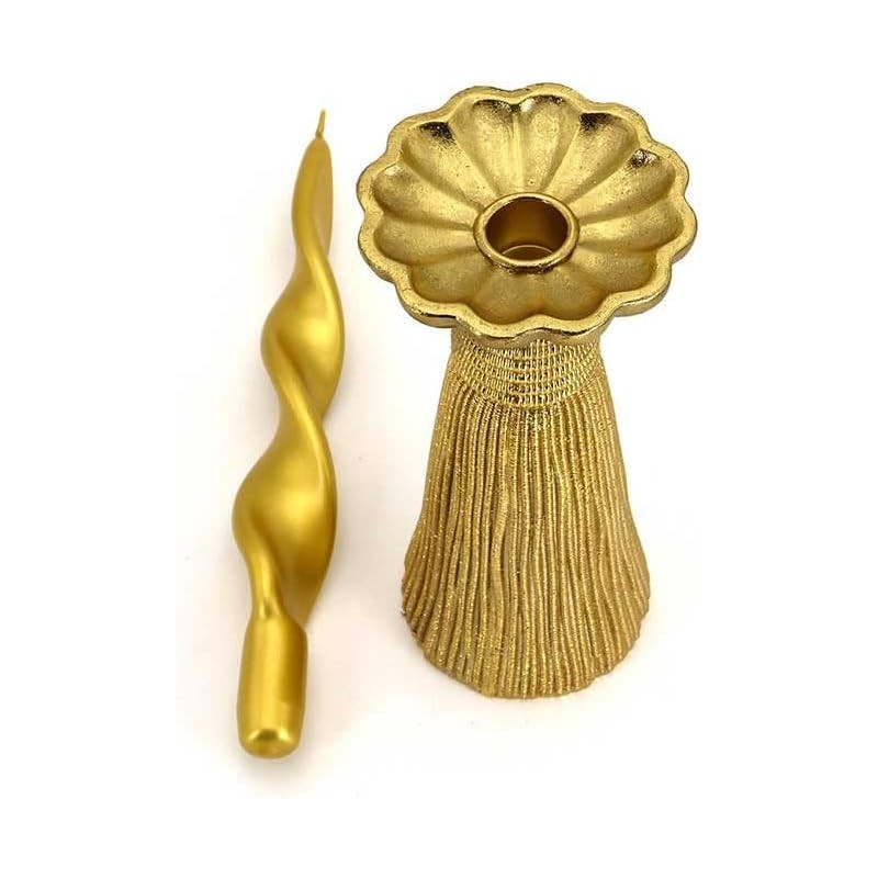Portacandela Tassel Poly Oro 20cm