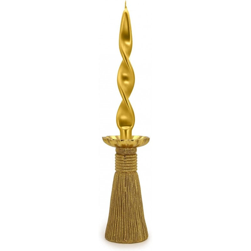 Portacandela Tassel Poly Oro 20cm