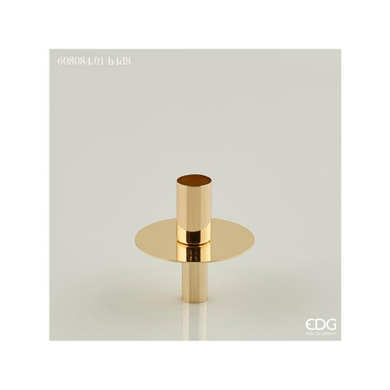 Portacandela disco con innesto h4xd8cm oro