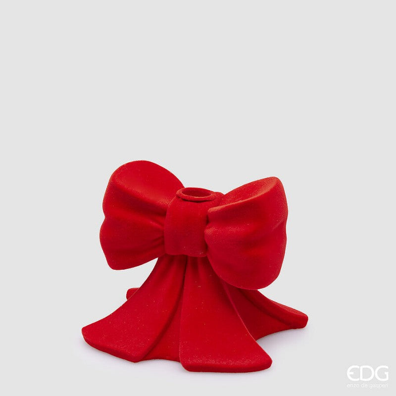 Portacandela Fiocco Velluto Rosso Opaco | EDG