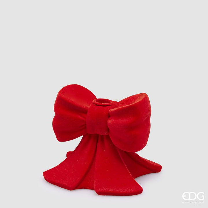 Portacandela Fiocco Velluto Rosso Opaco | EDG