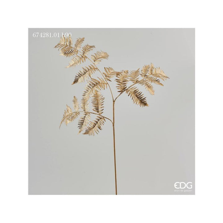 Ramo felce glitterato h90cm gold