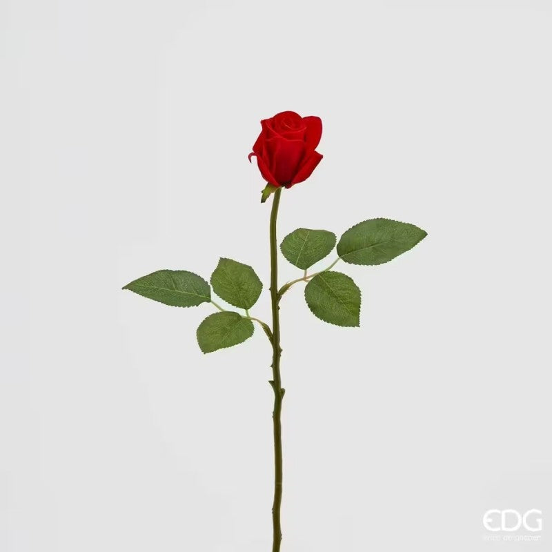 Fiore artificiale Rosa con bocciolo 46h cm EDG