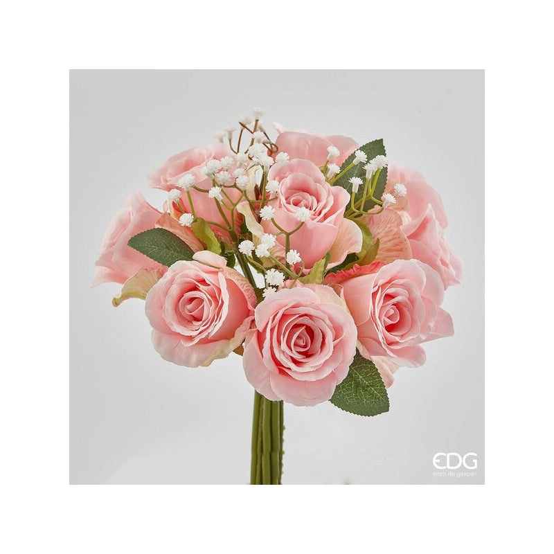 Bouquet artificiale di Rose con gipso 30h cm EDG