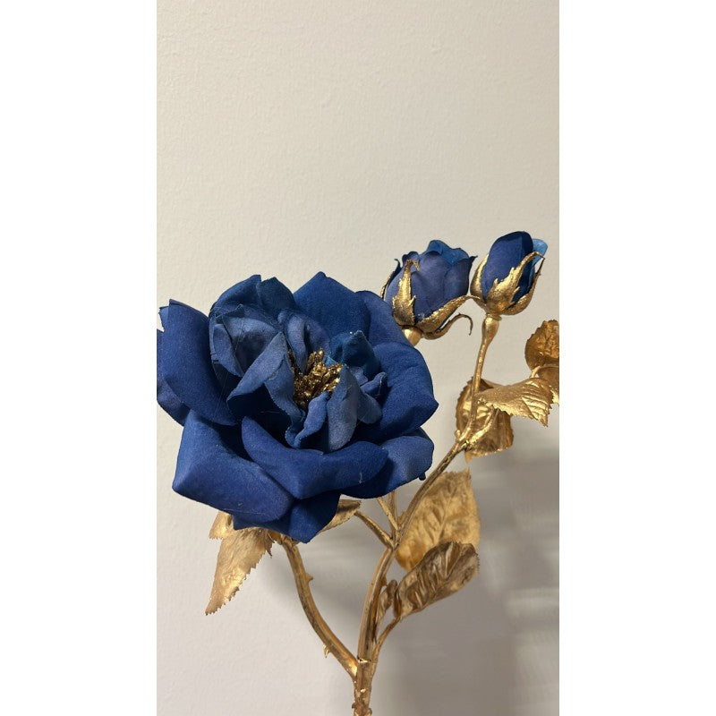 Rosa Ramo Stelo-oro con Pistilli H50 Blue | Enzo De Gasperi