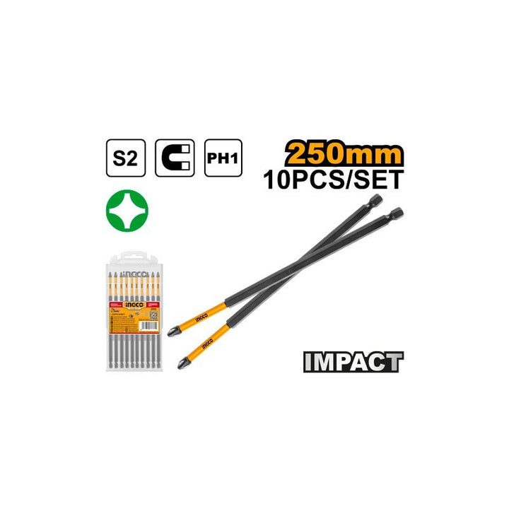 SET 10 CACCIAVITI BIT 250 MM MAGNETICO PH1