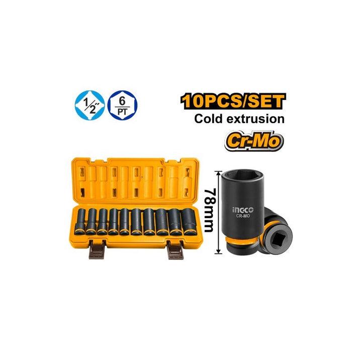 SET 10 PZ BUSSOLE PROFONDE A IMPULSI 1/2" 10-24 L.78 MM