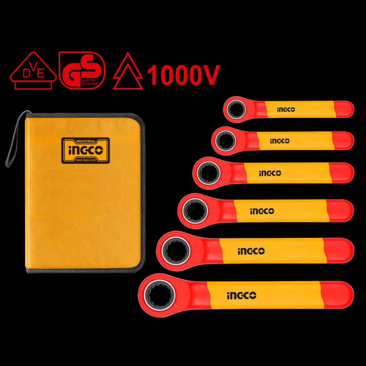 Set chiavi a cricchetto isolate Ingco 6 pz