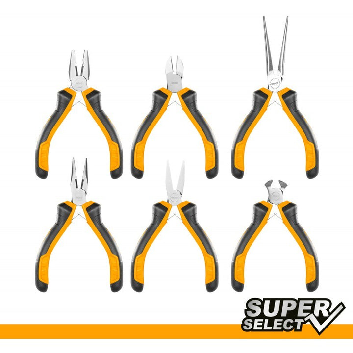 Set mini pinze di precisione Ingco 6 pz