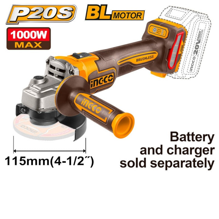 Smerigliatrice Brushless 1000w D115mm Nuda