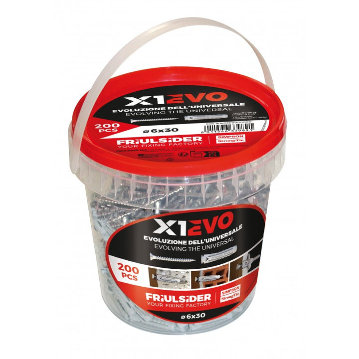 Tasselli X1 Evo 6x30 in secchiello 200pz