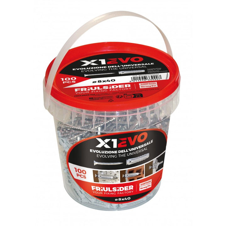 Tasselli X1 Evo 8x40 in secchiello 100pz