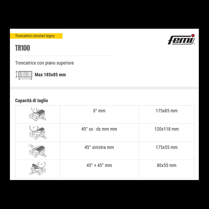 Troncatrice circolare legno Tr100 | FEMI