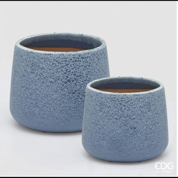 Vaso Cachepot Crackle Azzurro| EDG