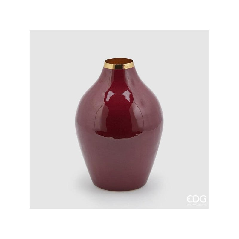 Vaso charm anfora smaltato h30 d22 garnet