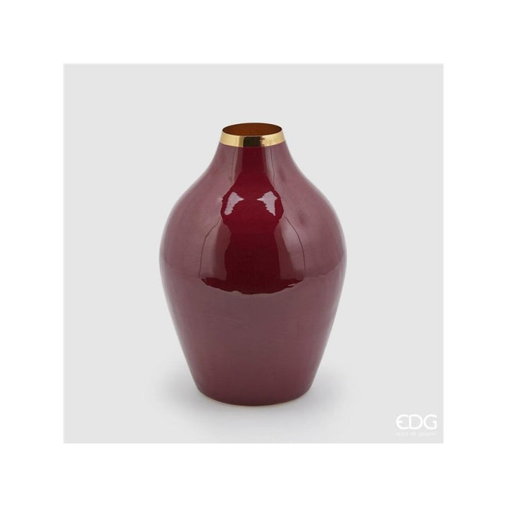 Vaso charm anfora smaltato h30 d22 garnet