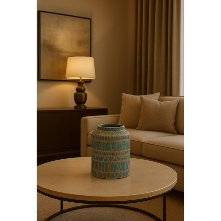 Vaso Fenice Rotondo H31Turchese| EDG