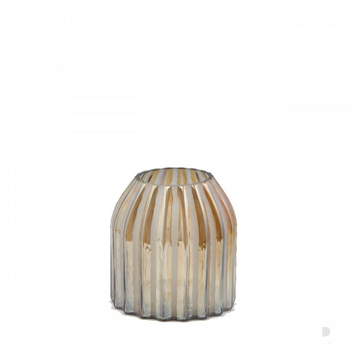 Vaso rotondo rigato oro h18cm