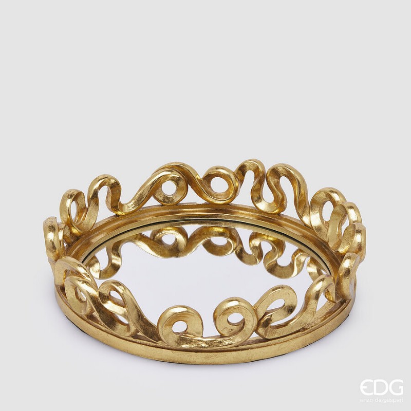 Vassoio natalizio decorativo con balze oro | EDG