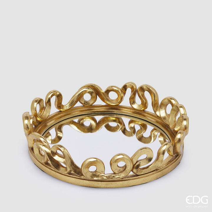 Vassoio natalizio decorativo con balze oro | EDG